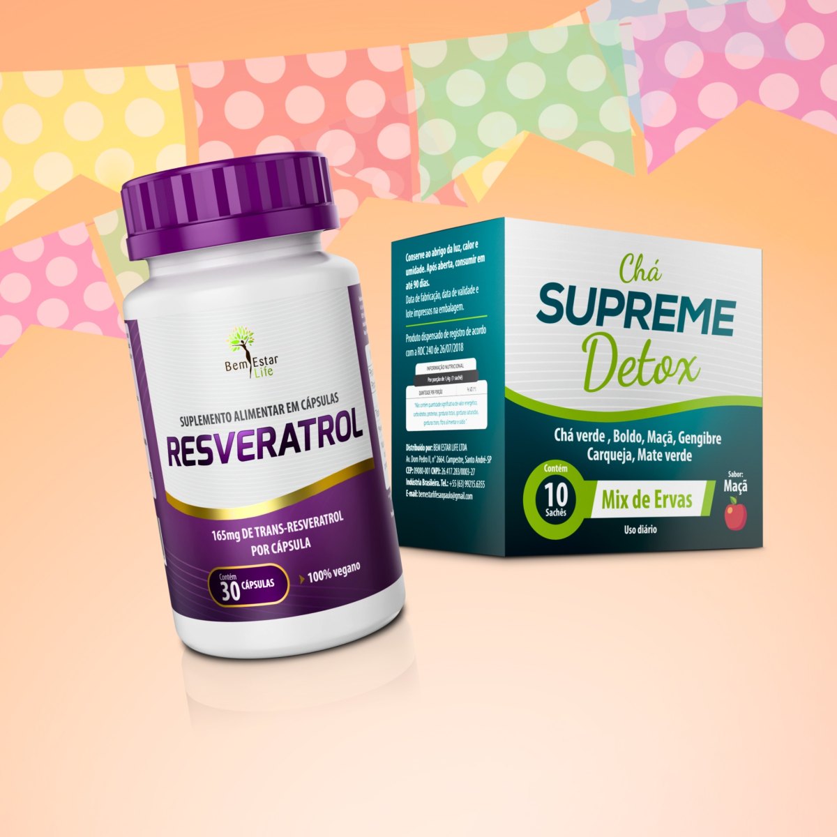 SAO JOAO, NA COMPRA DE INIBIDOR - RESVERATROL - BRINDE CHÁ SUPREME DETOX 10 SACHE