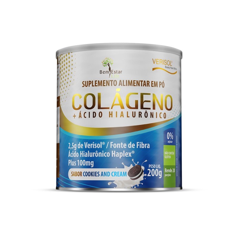COLÁGENO VERISOL COM ÁCIDO HIALURÔNICO 200G. - SABOR COOKIES AND CREAM