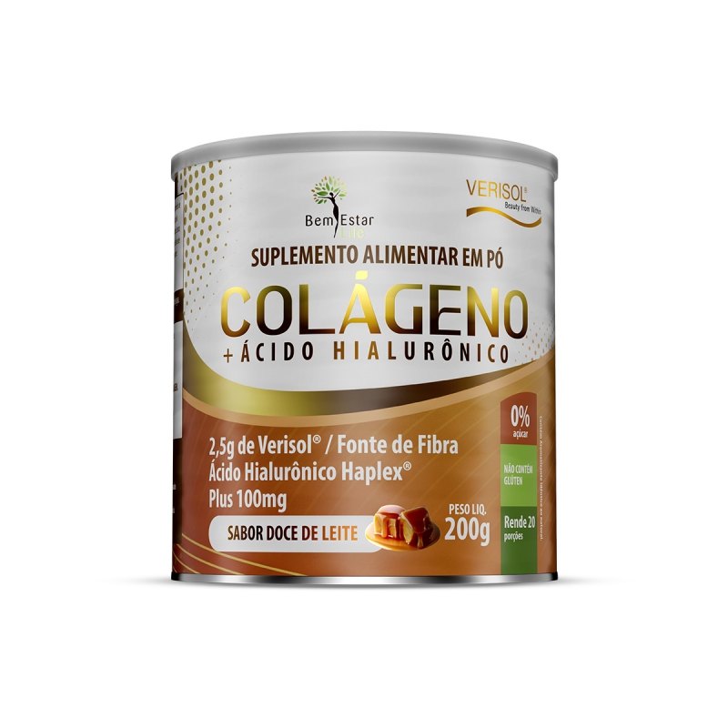 COLÁGENO VERISOL COM ÁCIDO HIALURÔNICO 200G. - SABOR DOCE DE LEITE
